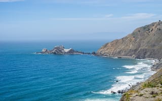 Картинка море, пейзаж, скалы, побережье, природа, океан, горы