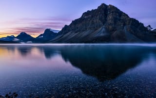 Картинка горы, озеро, природа, закат, пейзаж, отражение, пейзажная фотография