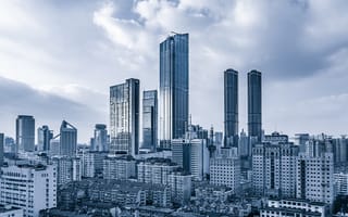 Картинка город, небоскребы, архитектура, пейзаж, современный, городской, облака