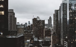Картинка город, небо, здания, архитектура, пейзаж, урбанистика, мегаполис