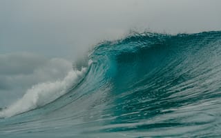 Картинка волна, океан, море, природа, пейзаж, вода, горы
