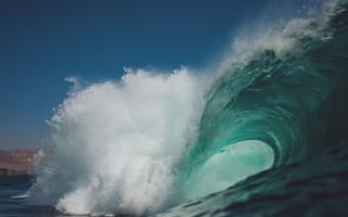 Картинка океан, волна, море, природа, вода, пейзаж, синий
