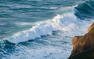 Картинка океан, волны, пейзаж, природа, скалы, море, водная поверхность