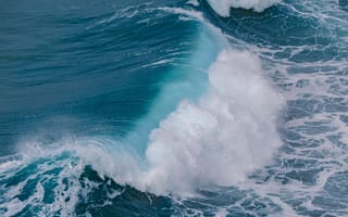 Картинка океан, волны, вода, природа, море, пейзаж, синий