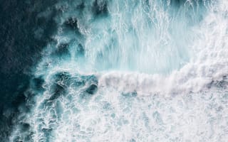 Картинка океан, волны, вода, природа, море, пейзаж, синий