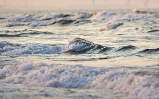 Картинка море, волны, пейзаж, природа, закат, вода, спокойствие
