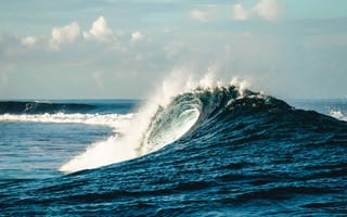 Картинка океан, волна, море, природа, пейзаж, небо, водная поверхность