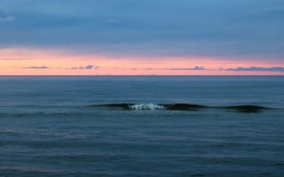 Картинка море, закат, пейзаж, волны, небо, природа, спокойствие