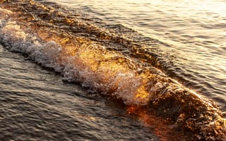 Картинка море, волны, закат, вода, природа, пейзаж, отражение