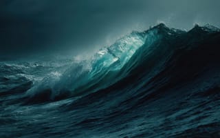 Картинка океан, волны, море, природа, темнота, вода, пейзаж