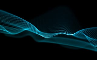 Картинка абстракция, волны, свет, текстура, черный фон, графика, цифровое искусство
