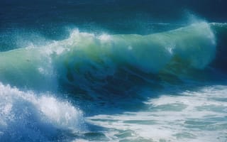 Картинка океан, волны, природа, вода, море, пейзаж, синий