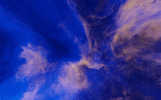 Картинка небо, облака, звезды, космос, синий, атмосфера, природа