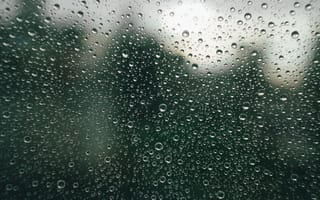 Картинка дождь, капли, окно, природа, размытость, вода, пейзаж