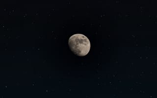 Картинка луна, ночь, звезды, небо, астрономия, космос, природа
