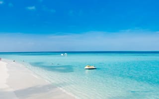 Картинка пляж, море, солнце, отдых, пейзаж, водные виды, лето, голубое небо