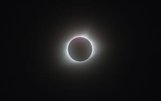 Картинка солнечное затмение, космос, астрономия, небо, луна, свет, темнота, природа, феномен, звезды