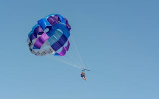 Картинка парашют, отдых, небо, приключение, спорт, полет, пейзаж