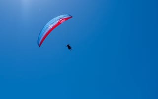 Картинка параплан, небо, полет, спорт, приключение, отдых, свобода
