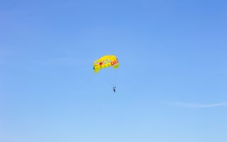 Картинка парашют, небо, отдых, приключение, спорт, летать, жёлтый