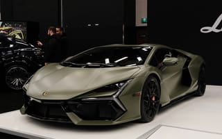 Картинка автомобиль, Ламборгини, спорткар, дизайн, выставка, модель, зеленый