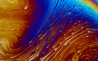 Картинка цвета, абстракция, жидкость, узоры, текстура, синий, оранжевый, арт