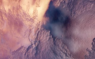 Картинка абстракция, текстура, пейзаж, цвета, горы, небо, природа