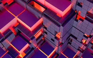 Картинка абстракция, геометрия, технологии, цвета, 3D, модерн, футуризм