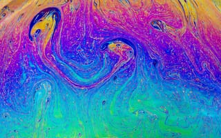 Картинка цвета, абстракция, жидкость, мыльные пузыри, узоры, арт, фоновое изображение