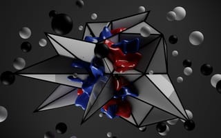 Картинка абстракция, геометрия, цвет, черный, формы, 3D, дизайн, арт