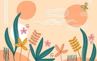 Картинка растения, цветы, иллюстрация, природа, фоны, декор, лето, графика, абстракция, пейзаж