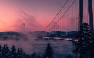 Картинка мост, мосты, мост Золотые Ворота, Золотые Ворота, Сан Франциско, Калифорния, США, утро, утренний, зима