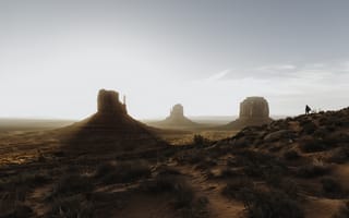 Картинка горы, гора, природа, Пустыня Навахо, Мохаве, пустыня, Аризона, США, утро, утренний