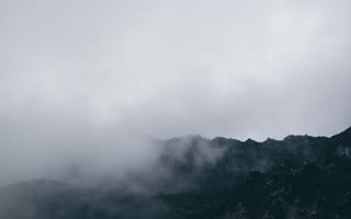 Картинка горы, гора, природа, скала, облачно, облачный, облака, тучи, облако, небо, туман, дымка