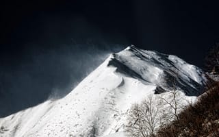 Картинка горы, гора, природа, пейзаж, снег, белый, зима