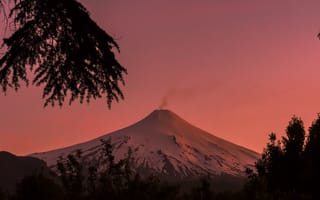 Картинка горы, гора, природа, вулкан, вулканический, вечер, закат, заход