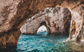 Картинка океан, море, вода, природа, скала, арка, пещера
