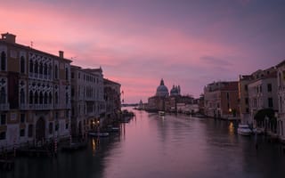 Картинка города, здания, дома, город, Венеция, Италия, вечер, закат, заход