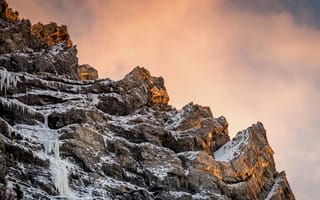 Картинка горы, гора, природа, скала, вечер, снег, белый