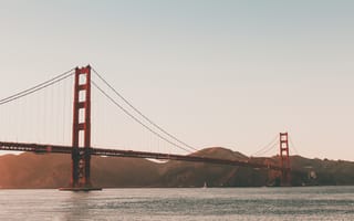 Картинка мост, мосты, мост Золотые Ворота, Золотые Ворота, Сан Франциско, Калифорния, США, река