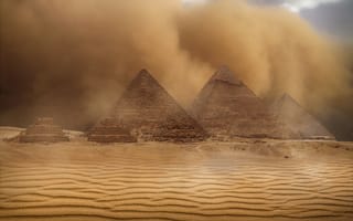 Картинка архитектура, Египетские пирамиды, пирамида, пирамиды, египетский, древний, история, исторический, пустыня, песок, Гиза, Eгипет