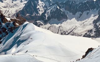 Картинка горы, гора, природа, Монблан, Жирона-Альпы, Франция, пейзаж, зима, снег, белый, скала