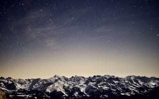 Картинка горы, гора, природа, Пилатус, Швейцария, ночь, звезды, звезда