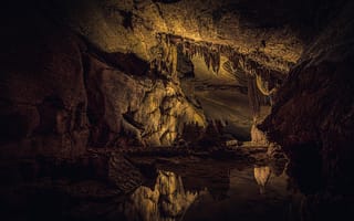 Картинка природа, пещера, отражение
