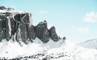 Картинка горы, гора, природа, пейзаж, скала, снег, белый, зима