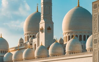 Картинка архитектура, Абу Даби, ОАЭ, здание, башня, купол