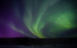 Картинка природа, Фэрбенкс, Аляска, вечер, ночь, северное сияние, полярное сияние, аврора бореалис, небо, яркое