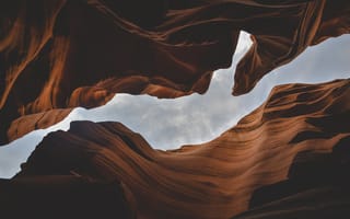 Картинка природа, Каньон Антилопы, каньон, скала, пещера, Аризона, США, небо