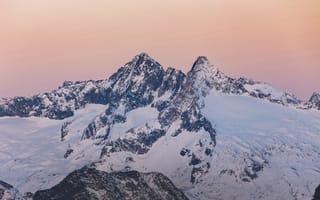 Картинка горы, гора, природа, Ланзада, Альпы, снег, белый, зима, вечер, закат, заход