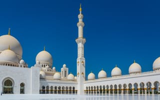 Картинка архитектура, Большая мечеть шейха Зайда, Абу-Даби, ОАЭ, белый